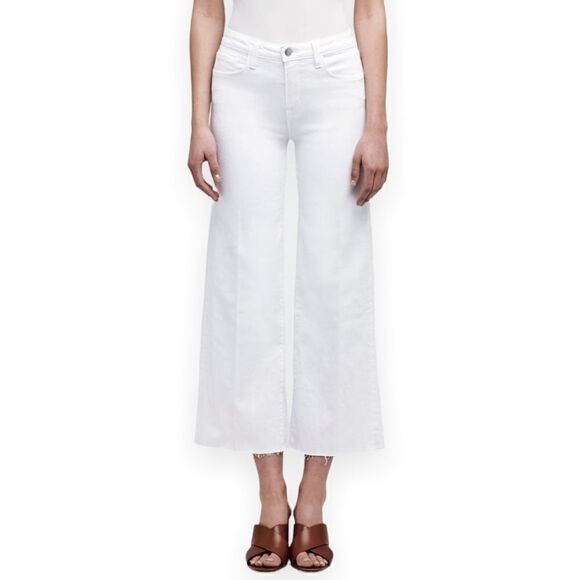 L'agence Danica High-rise Wide-leg Jeans in Blanc 27